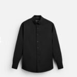 a black shirt on a white background